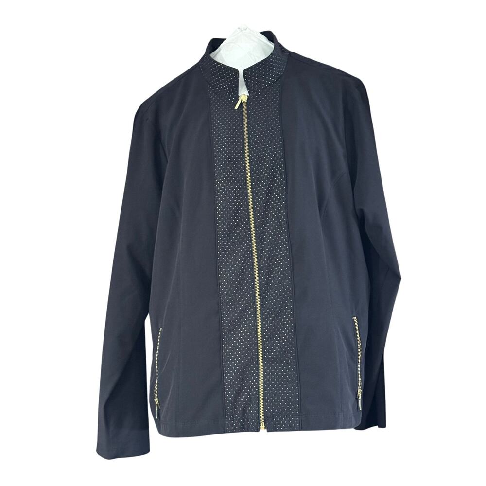 Chicos Zenergy Black & Gold Lightweight Sport Utility Jacket Woman 2  Large